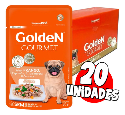 Sachê Ração Úmida Golden Gourmet Cães 85g - Todos Tamanhos