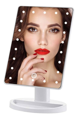 Espejo Portátil Para Maquillaje Con Luz Led Touch Pilas