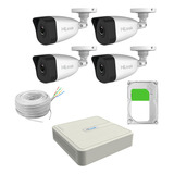 Hilook Kit De Video Vigilacia Con 4 Camaras Ip 4 Mp Nvr De 4 Canales + Bobina De Cable De 100 Mts Y Disco Duro 1 Tb Modelo Khl4b/1tb