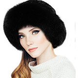 Gorro De Piel Mink Ruso Para Mujer Con Elástico