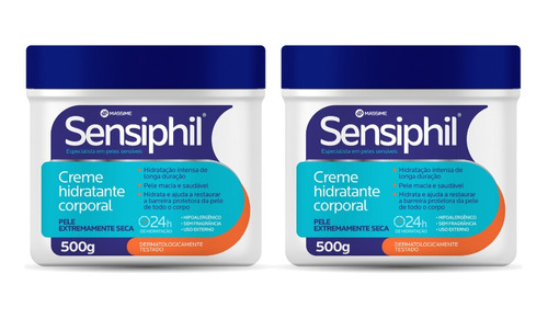 2x Creme Hidratante Corporal Sensiphil 500g Similar Cetaphil