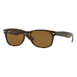 Anteojos Sol Ray Ban New Wayfarer Rb2132-55 Pol Originales Color De La Lente Green Color De La Varilla Polished Black Color Del Armazón Polished Black Diseño Carey Brillo / Sepia Polarizado