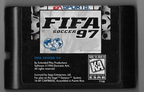 Cartucho Original Sega Genesis Fifa Soccer 97 