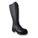 Bota De Mujer Larga Negro Piel Dark, Rockr, Punk Gotica