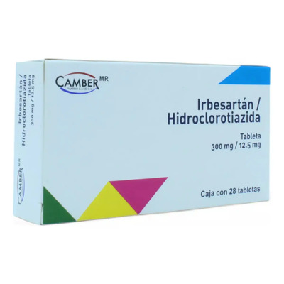 Irbesartán Hidroclorotiazida 300mg\u002F 12.5 Mg, Camber | Envío gratis