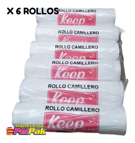 Rollo Camillas Camillero  Papel Blanco X 100 Mts (6 Unid)