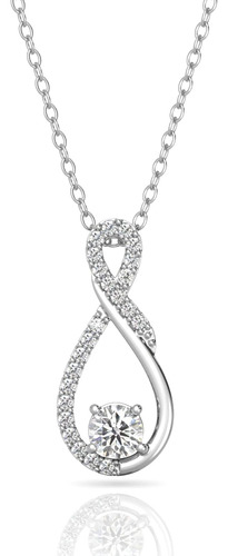 Collar Verozi Infinity Swirl Para Mujer, Plata De Ley 925,