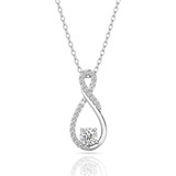 Collar Verozi Infinity Swirl Para Mujer, Plata De Ley 925,