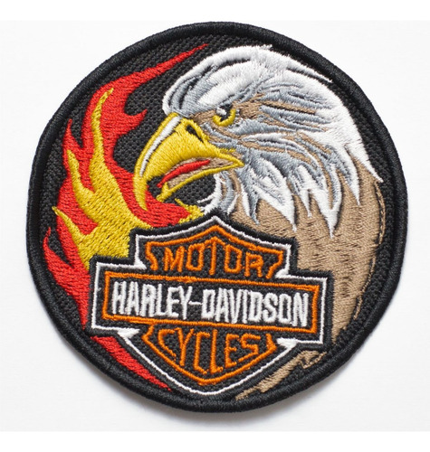 Patch Bordado Harley Davidson Aguia Circular Hdm028l080a080