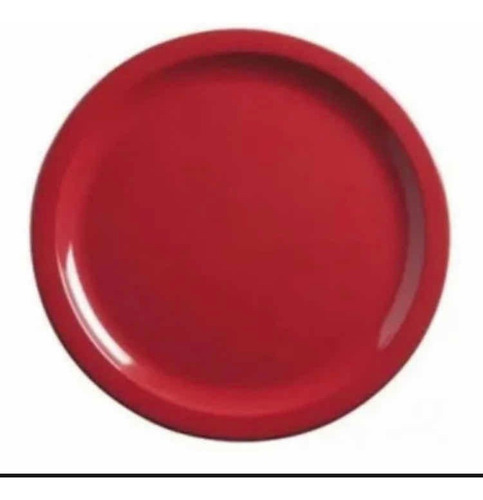 Plato Trinche Rojo Melamina 24.4 Cm 20 Piezas