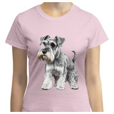 Playera Mujer Con Diseño Perro Schnauzer Miniatura