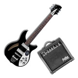 Paquete Guitarra Electrica Series Jethro By Steelpro 053-sk Color Negro Material Del Diapasón Alamo Negro Laminado