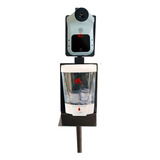 Pedestal Con Termómetro Y Despachador Gel Antibacterial V5
