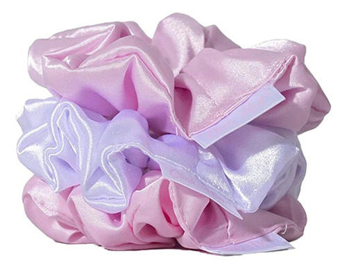 Scrunchies De Satin Kit X3 Moñas Cuidado Del Cabello Bambas