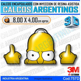 Calcomania 3d C/relieve, Resina Homero Simpson Fuck You