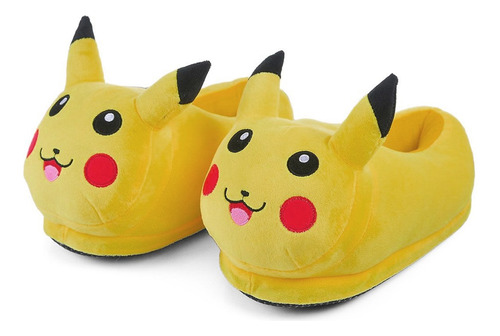 Pantufla Cerrada Pikachu Amarilla De Felpa Súper Abrigada