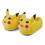 Pantufla Cerrada Pikachu Amarilla De Felpa Súper Abrigada