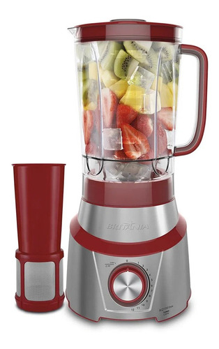 Liquidificador Britânia Blq1350 Inox Turbo Vermelho 1200w