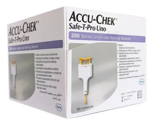 Lancetas Safe-t-pro Uno Accu-chek 200 Unidades Color Blanco