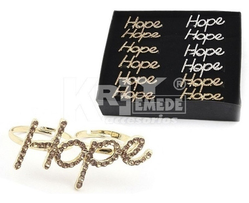 Anillo Doble Hope Strass En Caja  Por Mayor X 12 U.