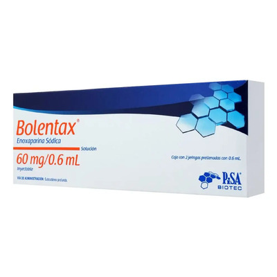 Bolentax Solución Inyectable 6000 Ui\u002F0,6 Ml, 2 Jeringas Precargadas 0,6 Ml Enoxaparina Sodica 60mg | Meses sin interés