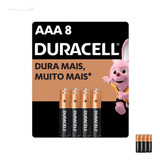 Pilha Aaa Duracell Alcalina Pack 8 Unidades Pequena Palito