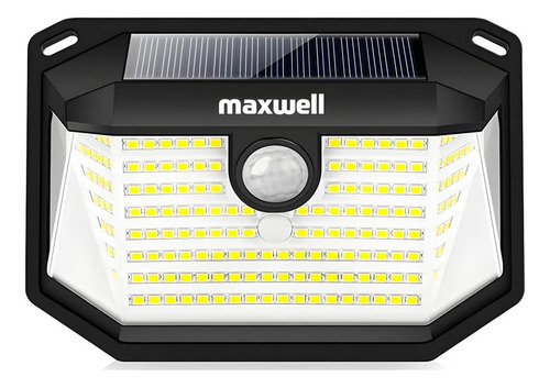 Foco Solar Maxwell 178 Led Exterior Pared Unitario + Sensor Luz Cálida