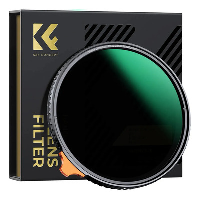 K&F CONCEPT 82mm Filtro De Nd Variable Black Mist 1\u002F4 + Nd2-400 Filtro 2 en 1 Variable ND Filter with Double-sided 28-layer Anti-reflection Green Film and Lever | Meses sin interés
