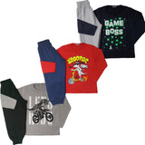 Kit Lote 6 Peças Roupa Infantil Menino = 3 Calças + 3 Blusas