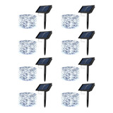 Paquete De 8 Luces De Cadena Con Energía Solar 100led Luz So