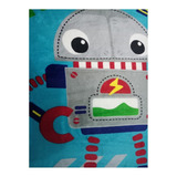 Cobertor Cobija Para Bebe Niño Robot Con Borrega 