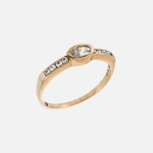 Anillo Compromiso Piedras Oro 18k