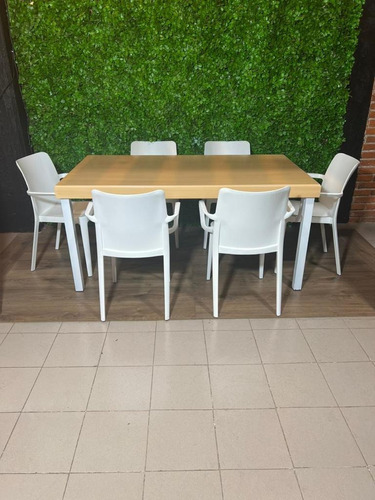 Mesa Para Restaurante Bar Y Cafetería Con 6 Sillas