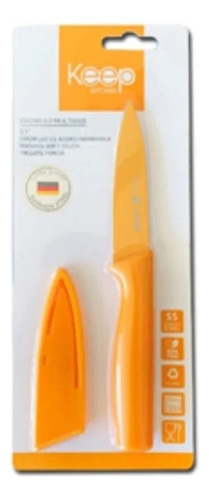 Cuchillo Pelador Keep Con Funda Soft Tocuh Cocina Verduras Color Amarillo