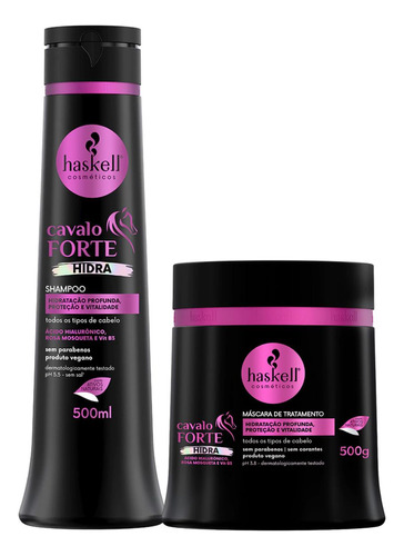 Kit Shampoo E Máscara Cavalo Forte Hidra Haskell 500ml/g