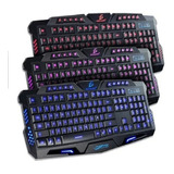 Teclado Gamer Español Rgb Alambrico Luz Usb Ergonomico Pc Ma Color Del Teclado Negro