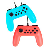 Kit 2 Controles Para Nintendo Switch Com Fio Usb Ns Color