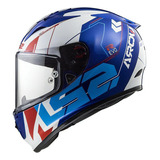 Casco Moto Pista Integral Ls2 323 Arrow Rapid Evo Techno Color Blanco/azul Tamaño Del Casco Xl