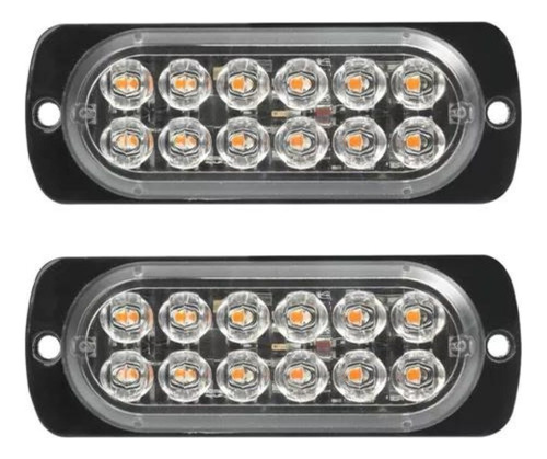 Kit 2 Strobo Automotivo 12 Led 16 Funções 12v/24v Ambulância