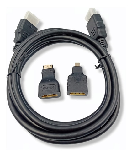 Cable Hdmi 3 En 1 - Con Adaptadores Mini Hdmi Y Micro Hdmi