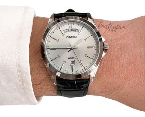 Reloj Casio Hombre Mod Mtp-1370l  Malla De Cuero  Clock-time