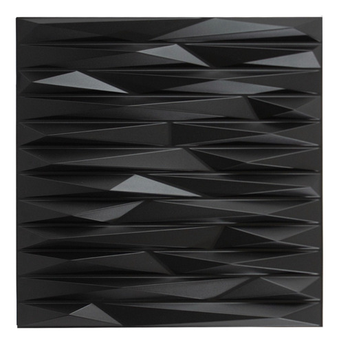 16pzas - 4m2 Panel 3d Pvc 50x 50cm Piedra Laja Negro Premium