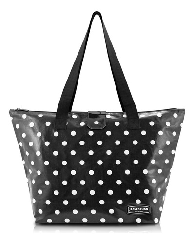 Bolsa Shopper De Bolinha Tamanho G Preto