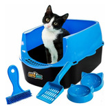 Caixa De Areia Para Gato Sanitário Furba Sandbox Kit 5 Em 1 