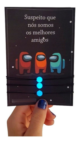 Kit 3 Pulseiras Amizade Among Us Brilha No Escuro Game App