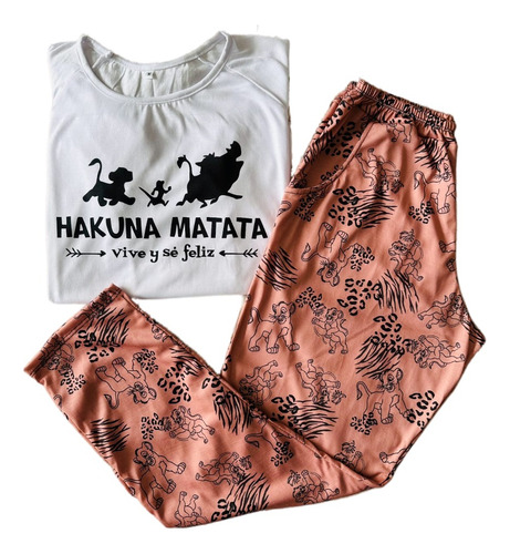 Pijama Animado Unisex Modelo Hakuna Matata - Talles 36 Al 50