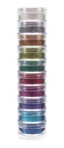 Torre De Glitter Em Pó 10 Cores Colormake