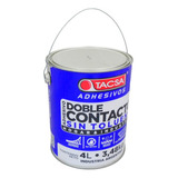 Cemento De Contacto Tacsa Sin Tolueno Hogar Industria 4 Lts Color Marrón Claro