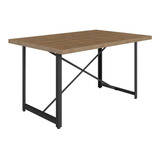 Mesa De Jantar Steel Light Vermont Com Base Metálica Preto