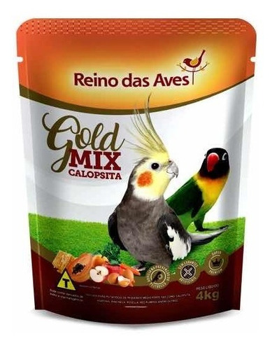 Mistura De Ração Calopsita Gold Mix 4kg - Reino Das Aves